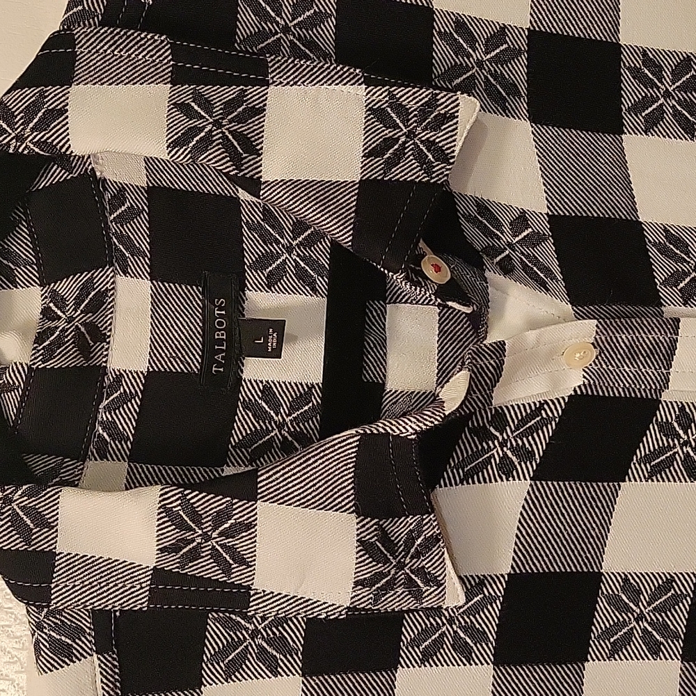 Talbot's Buffalo Check Button Down Top - image 2